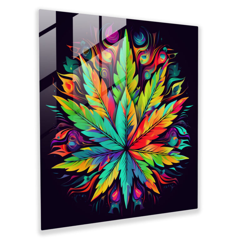 Weed Vision Glass Print - Weed, Wall Decoration, Psychedelic, Abstract