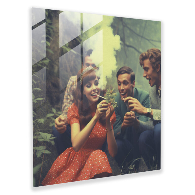 Weed Nostalgia Glass Print - Weed, Retro Vintage, Wall Decoration, Weed