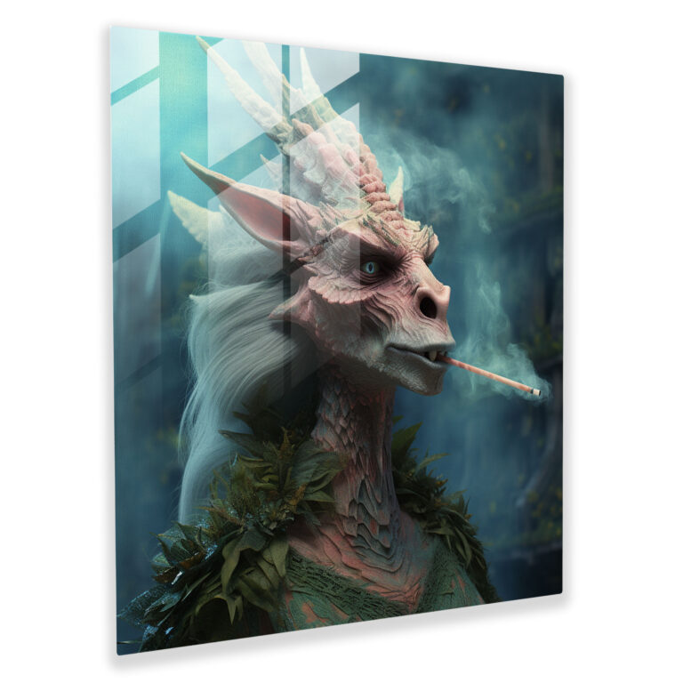 Weed Enigma Glass Print - Weed, Modern Art, Home Decoration, Mythical Creature