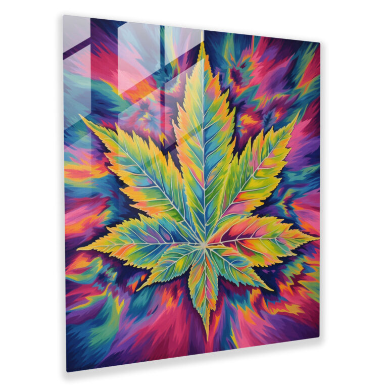 Weed Wonderland Glass Print - Weed, Wall Decoration, Home Decoration, Psychedelic Colors