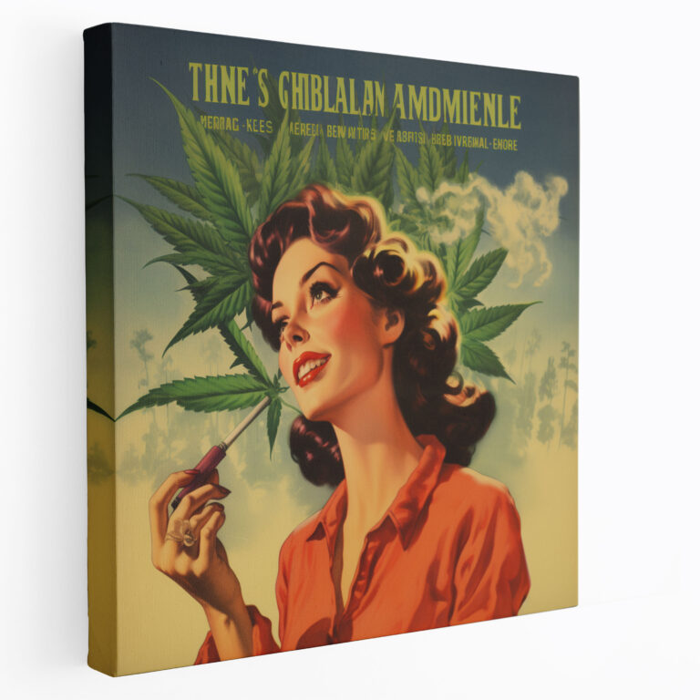 Vintage Weed Poster Print - Weed, Poster Design, Canvas Wall Art, Retro