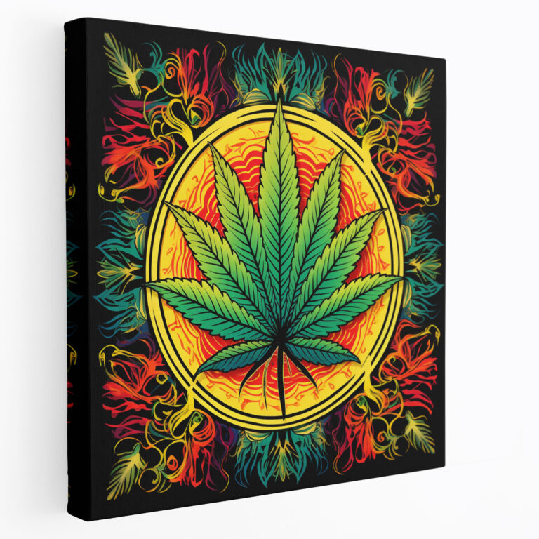 Retro Weed Canvas Print - Weed, Psychedelic Patterns, Wall Art, Retro Poster Design
