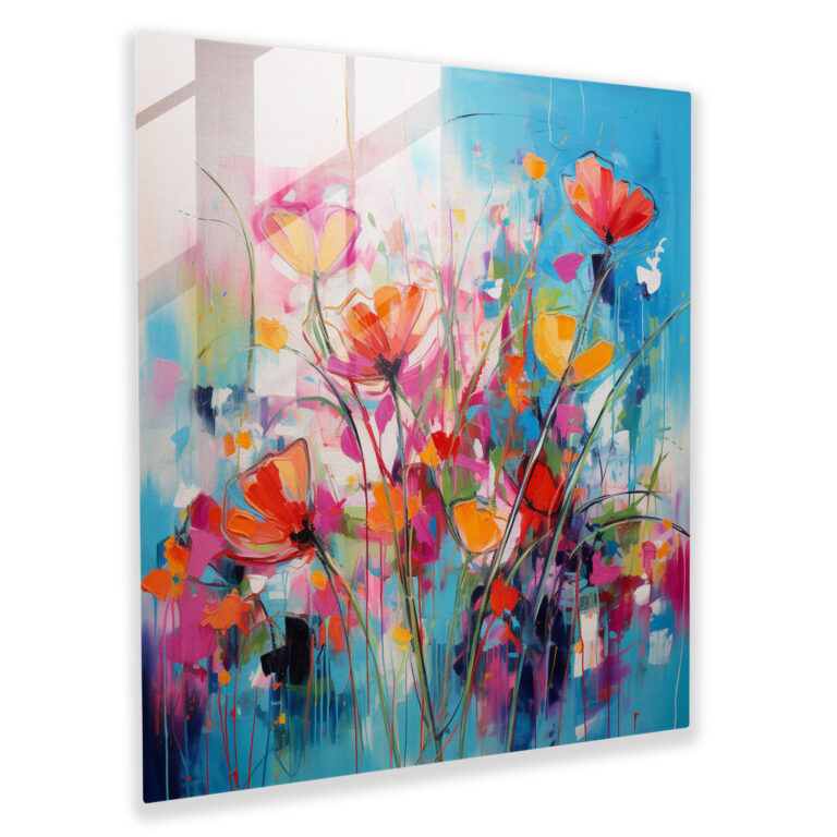 Wildflower Abstract Expressionist Glass Print - Wildflower, Home Decoration, Modern Art, Abstract Expressionist Artwork