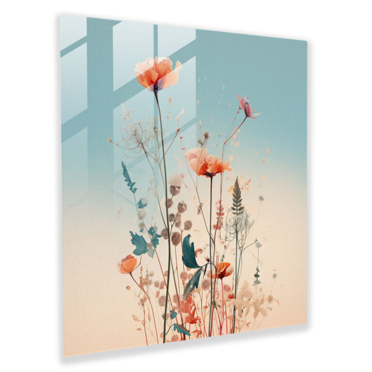 Wildflower Bloom - Glass Wall Art - Wildflower, Glass Wall Art, Minimalist Background, Wildflower