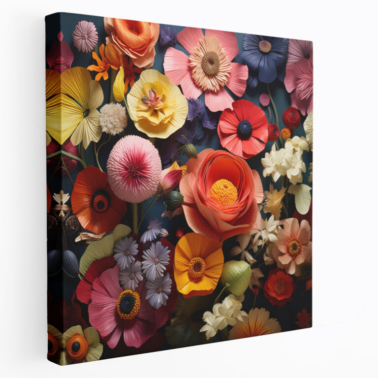 Wildflower Wall Art - Modern Collage Of Wildflowers - Canvas Print - Wildflower, Captivating Element, Eye-Catching Wall Display, Unique And Artistic