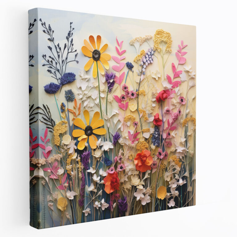 Wildflower Canvas Print - Wildflower, Collage Artwork, Wildflower, Wall Decoration