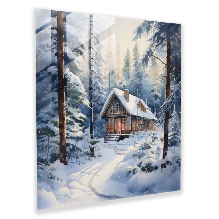 Winter Forest Glass Print - Winter, Glass Wall Art, Wall Decoration, Home Decoration