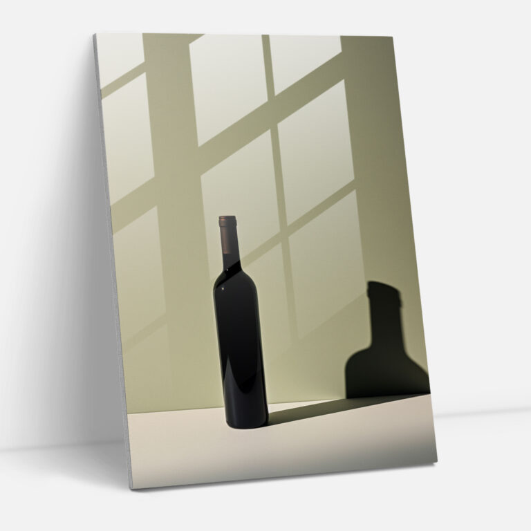 Wine Glass Print - Minimalist Wine Bottle Glass Wall Art - Wine, Blank Background, Wall Decoration, Wine