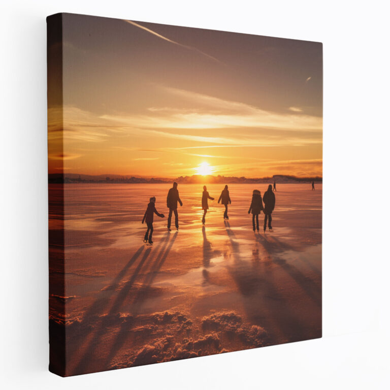 Winter Ice Skaters Canvas Print - Winter, Canvas Print, Wall Decoration, Beauty