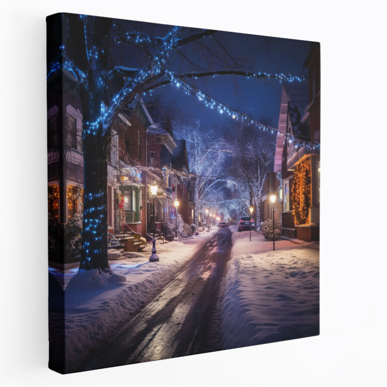 Winter Holiday Lights Canvas Print - Winter, Warmth, Canvas Print, Winter