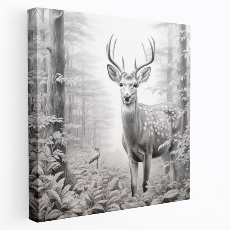 Wildlife Wall Art - Graceful Deer Pencil Drawing - Wildlife, Pencil Drawing, Wall Decoration, Wildlife