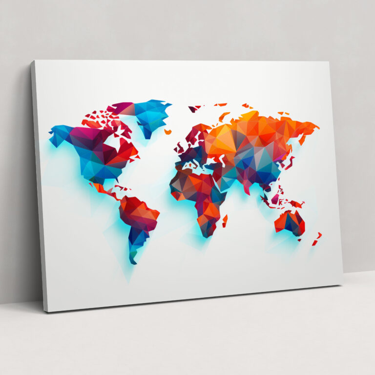 Abstract World Map Canvas Print - World Map, Wall Decoration, Home Decoration, World Map