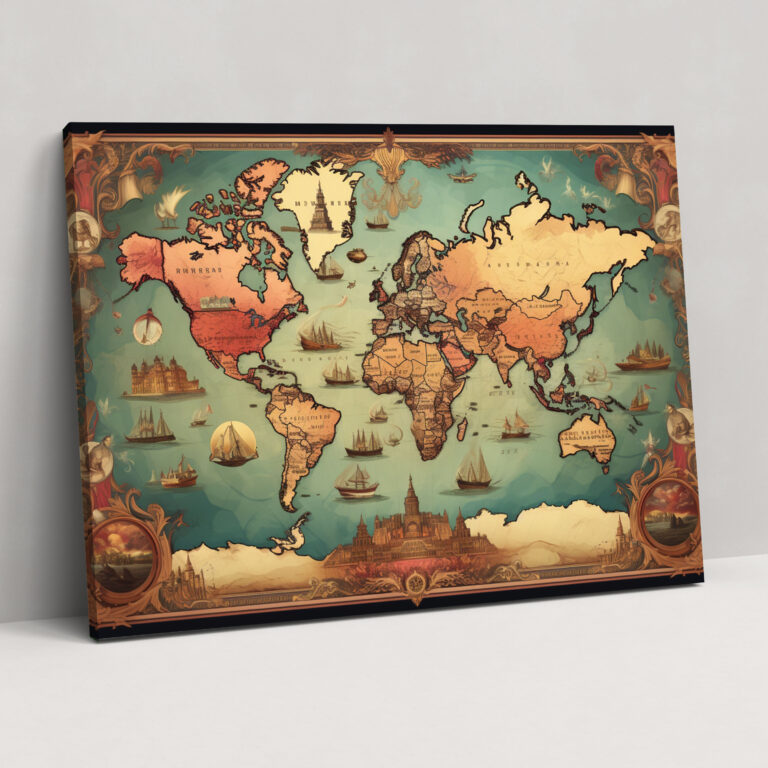 World Map Canvas Print - World Map, Canvas Wall Art, Home Decoration, Wall Decoration