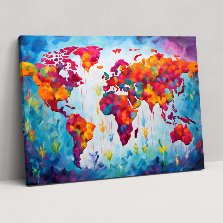World Map Canvas Print - World Map, Canvas, Canvas Print, Canvas Wall Art