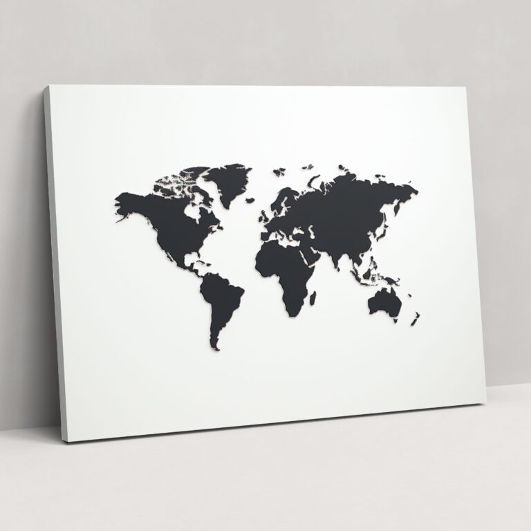 Minimalist World Map Wall Art - World Map, Landmarks, World Map, Simplified