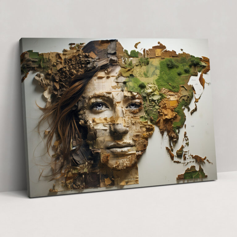 Photographic World Map Canvas Print - World Map, Wall Decoration, Captivating Design, Home Decoration