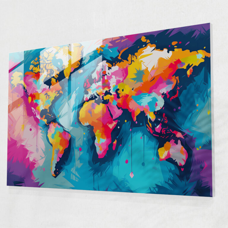 World Map 2 Glass Art - World Map 2, Bold, Glass Art, Home Decoration