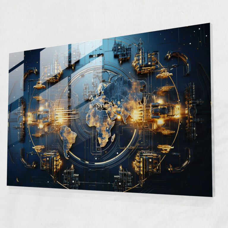 World Map 2 Glass Wall Art - World Map 2, Glass Art, Wall Decoration, Modern Art