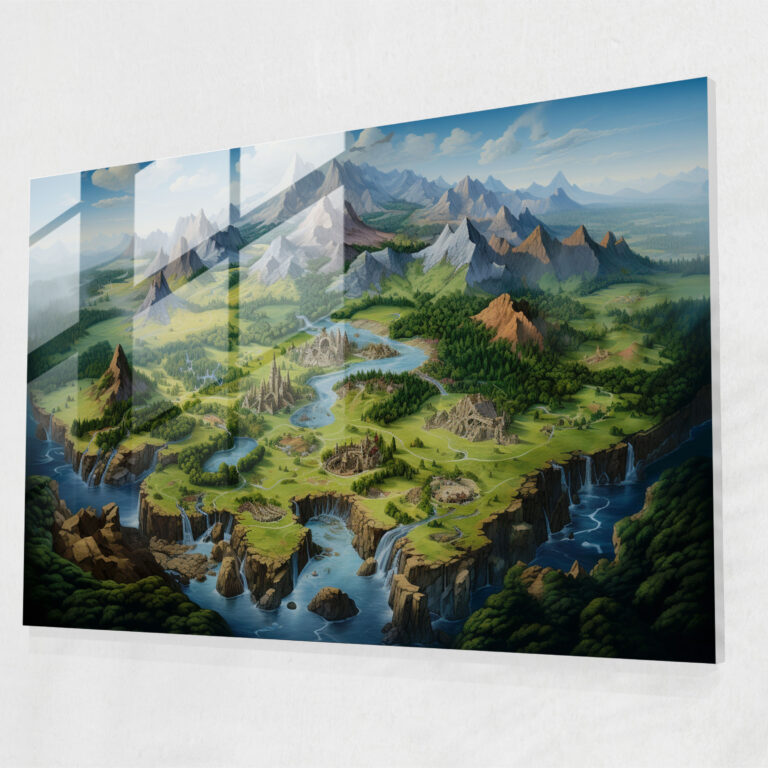 [World Map] Glass Wall Art - World Map 2, Glass Wall Art, Home Decoration, Oil Painting Technique