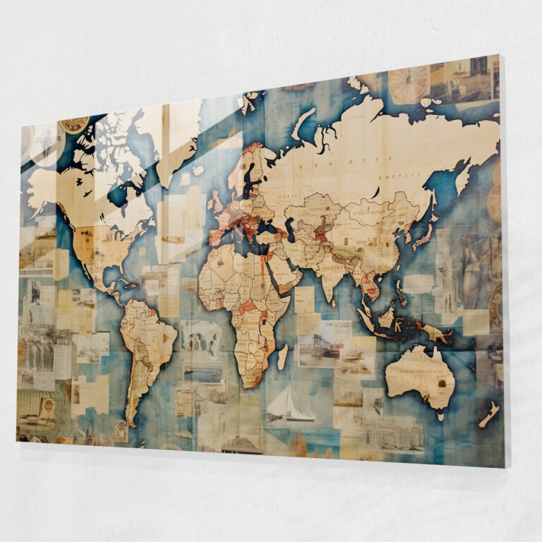 [World Map] Wall Decoration - World Map 2, [World Map], Stamps, Postcards