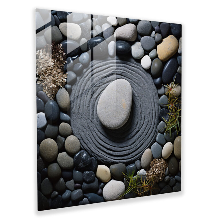 Zen Rock Garden Glass Print - Zen, Zen Rock Garden, Zen, Modern Art