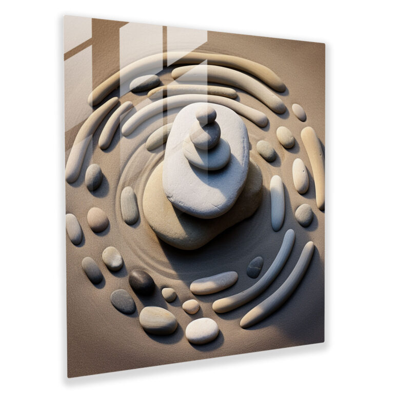 Zen Rock Garden Glass Print - Zen, Modern Art, Glass Print, Zen