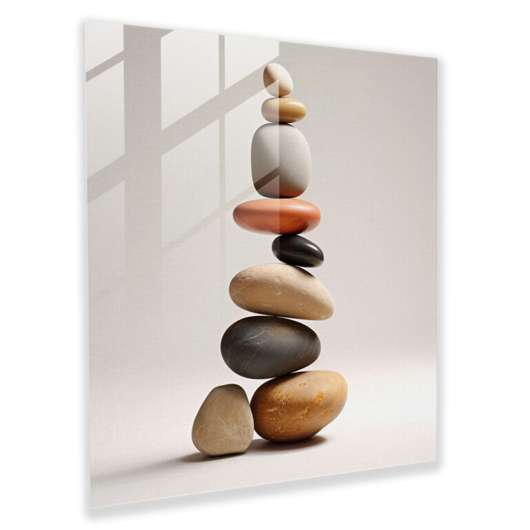 Zen Pebbles Glass Print - Zen, Wall Decoration, Glass Wall Art, Glass Art