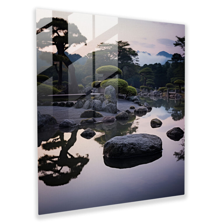 Zen Rock Garden Glass Print - Zen, Home Decoration, Wall Decoration, Japanese Rock Garden