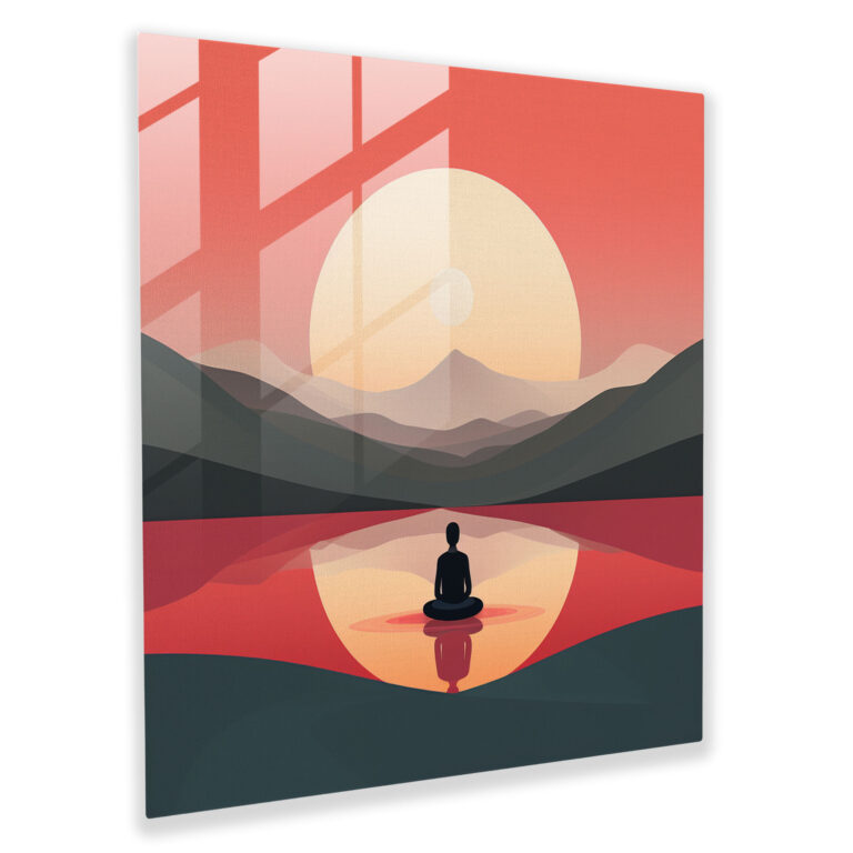 Zen Meditation Glass Print - Zen, Glass Art, Glass Wall Art, Modern Art
