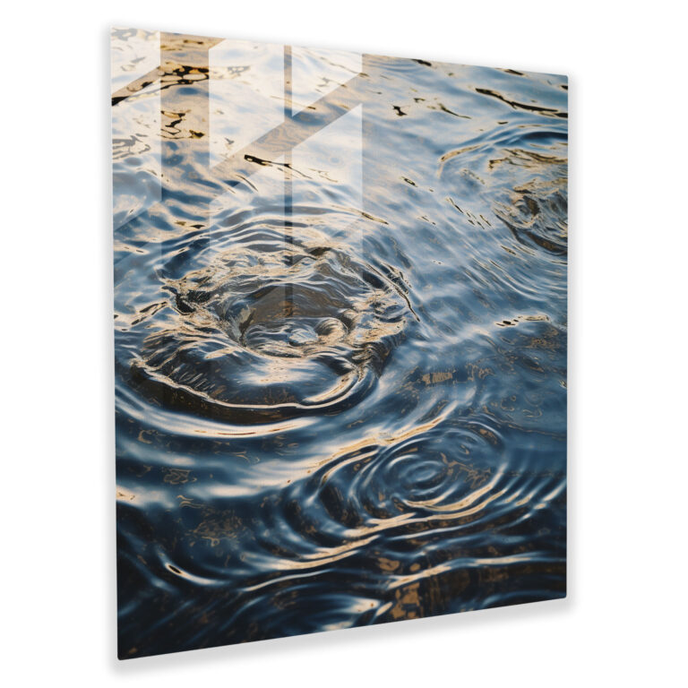 Zen Ripples Glass Print - Zen, Tranquility, Serene Lake, Wall Decoration