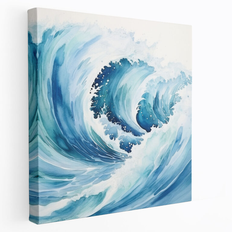 Zen Waves Wall Art - Zen, Abstract Watercolor Painting, Canvas Print, Canvas Wall Art