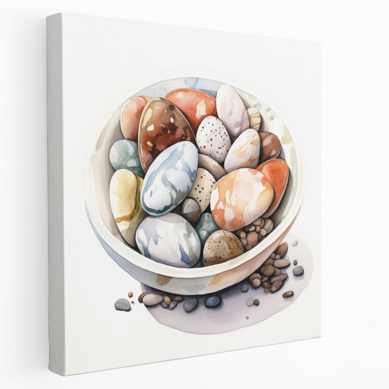 Zen Pebbles Canvas Print - Zen, Ceramic Dish, Zen, Wall Decoration