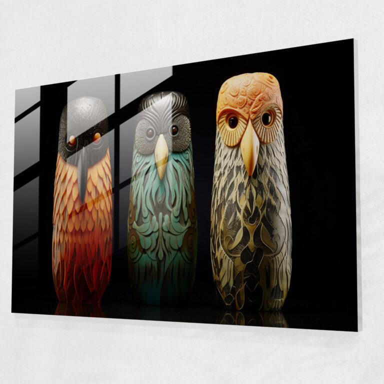 Yerli Cam Sanatı - İnce İşlemeli Totem Heykel - Yerli Cam Duvar Sanatı Modern Sanat