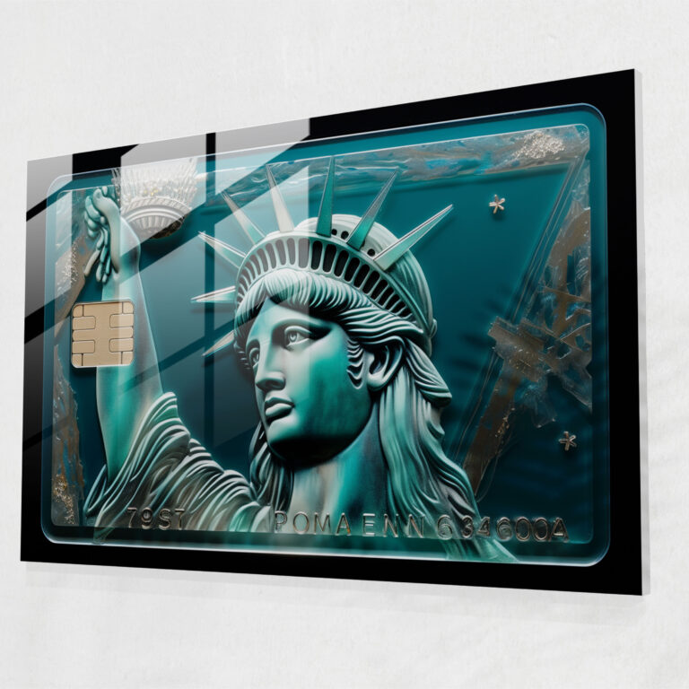 Etkileyici American Express Kart Cam Tablo Sanatı - Modern Sanat American Express Kartı