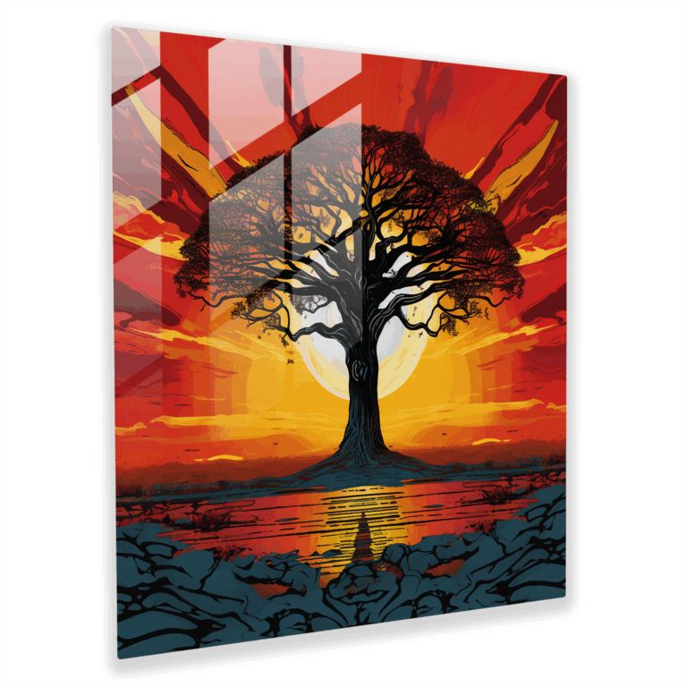 Baobab Enerjisinin Silueti - Pop Fusion Cam Tablo