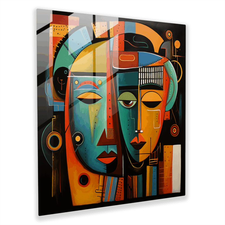 Afrika Mirasından İlham Alan Modern Sanat Eserinden Detaylı Cam Tablo