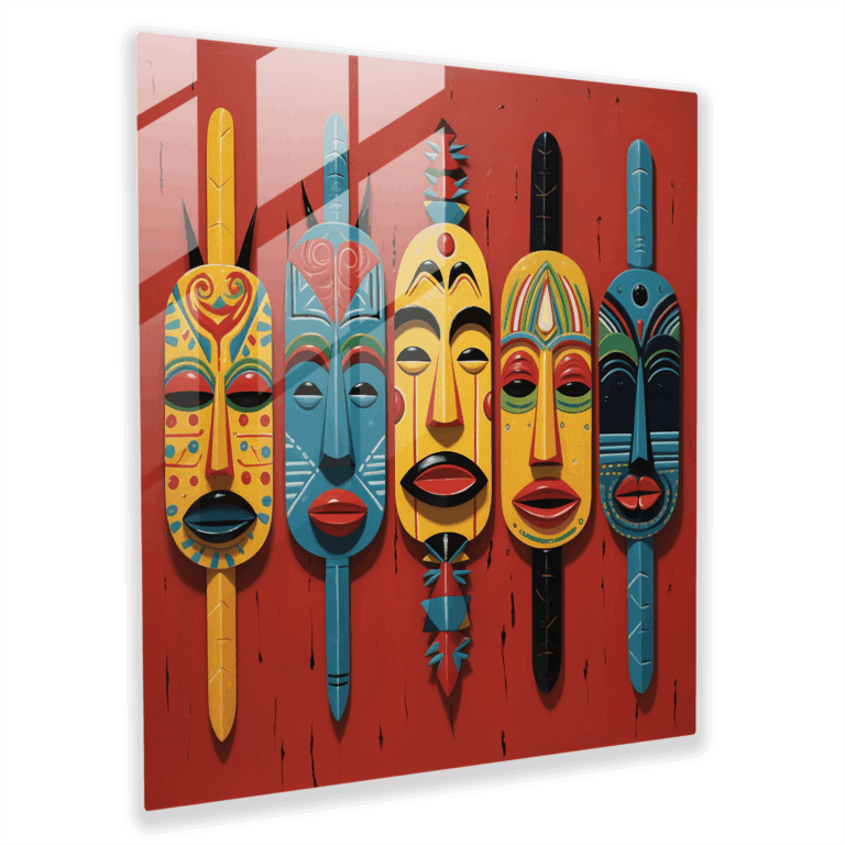 Tribal Harmony Cam Tablo Ev Dekorasyonu