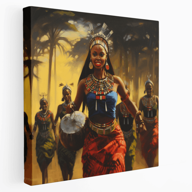 Geleneksel Afrika Kabile Dansçıları Kanvas Tablo