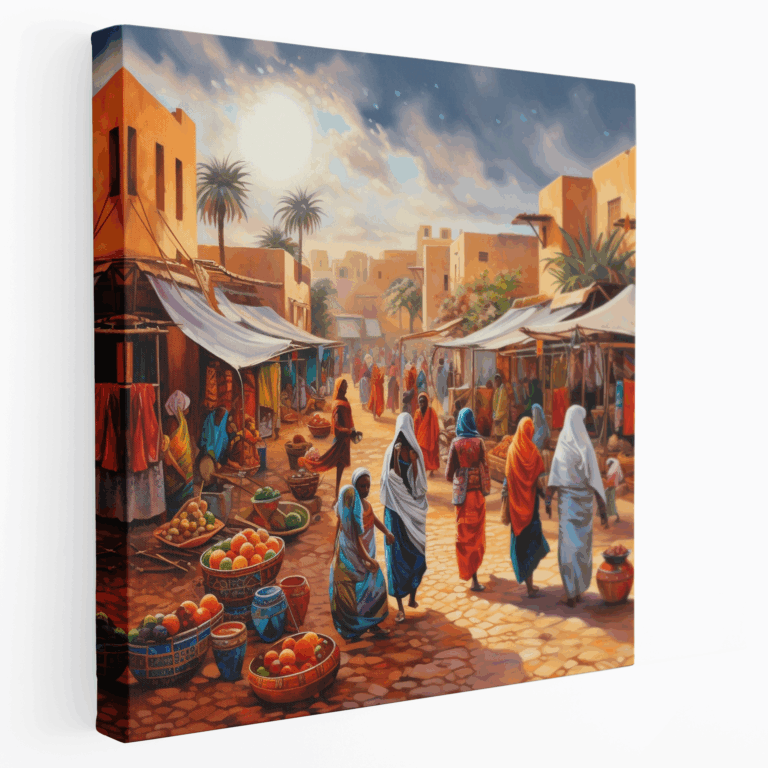 Marrakech Pazarı Kanvas Tablo