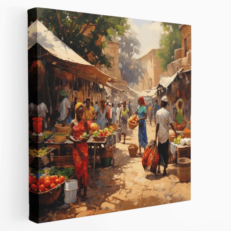 Canlı Pazar Tablosu Kanvas Tablo Baskı