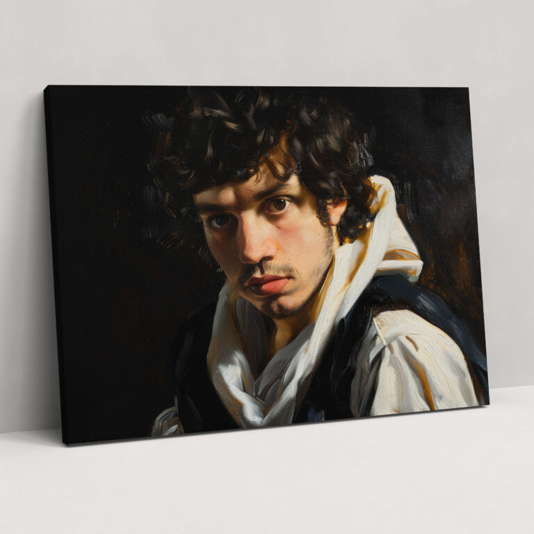 Canlı Bakışlı Kanvas Tablo - Caravaggio Tarzı Duvar Dekorasyonu - Ev Dekorasyonu