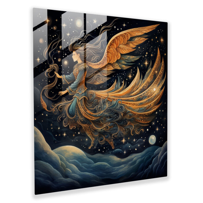 Amazon Kadın Cam Tablo - Modern Sanat Starry Night Sky ile Amazon Kadınlar Duvar Dekorasyonu