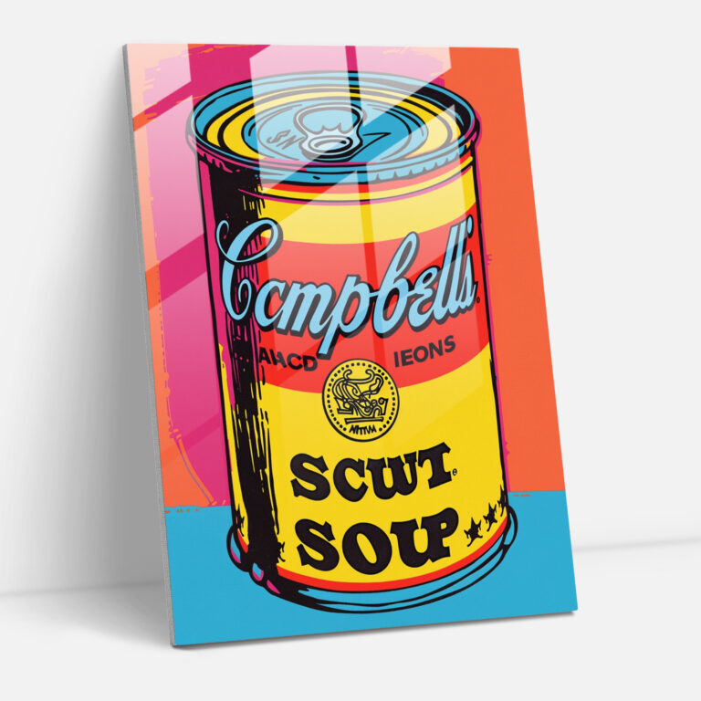 Andy Warhol Cam Tablo: Campbell's Soup Can - Modern Sanat Cam Duvar Sanatı