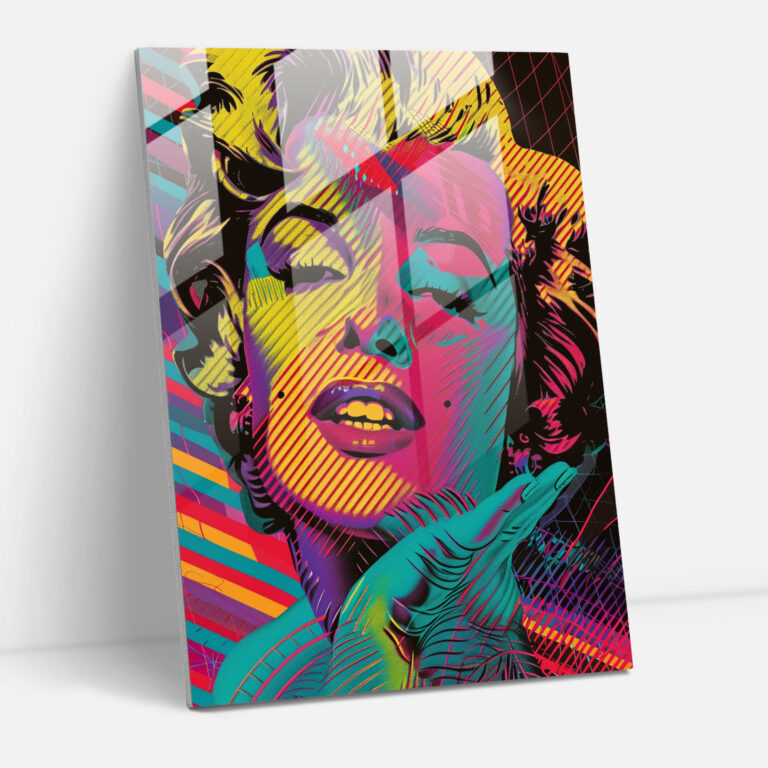 Andy Warhol Cam Tablo Marilyn Monroe - Duvar Sanatı Cam Sanat Cam Tablo