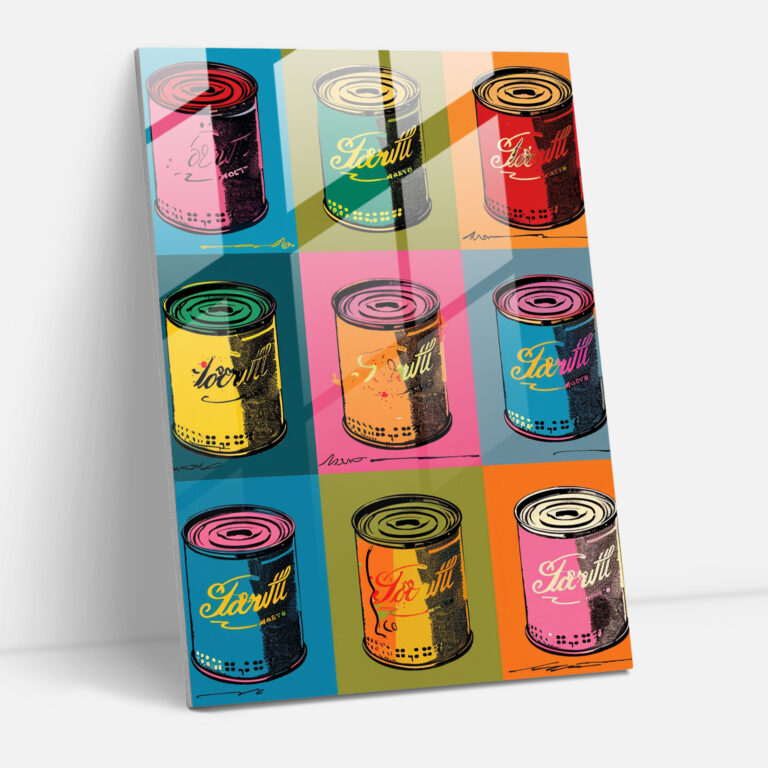 Andy Warhol Çorba Kutuları Cam Tablo Duvar Sanatı - Ev Dekorasyonu Cam Sanatı