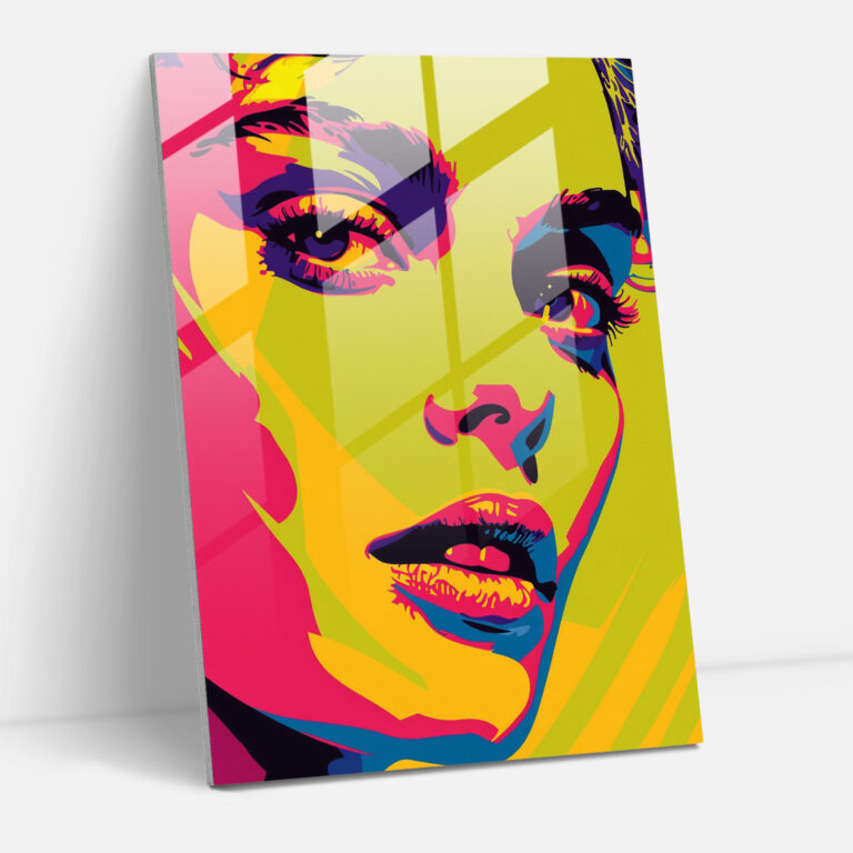 Andy Warhol Cam Tablo - Canlı Pop Sanat Portresi - Andy Warhol Cam Duvar Sanatı Canlı Cam Sanatı