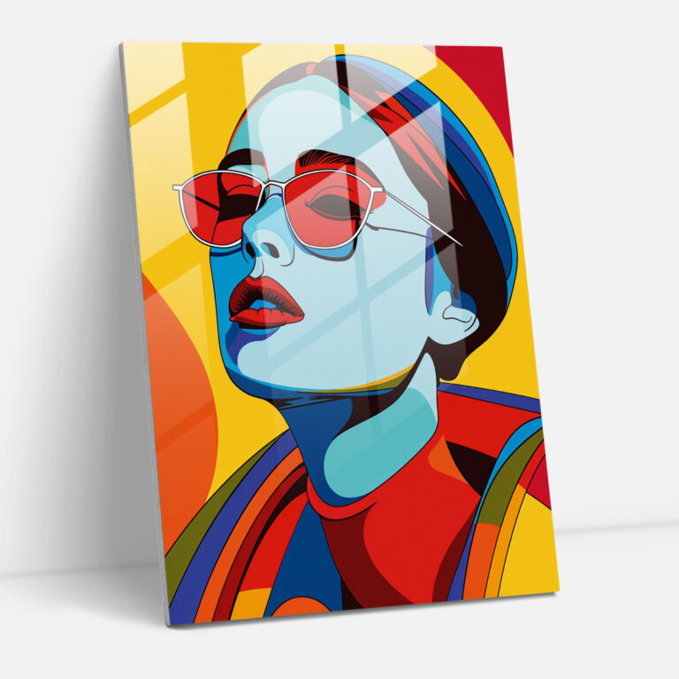 Andy Warhol Duvar Dekorasyonu - Cesur Çizgilerle Minimalist Portre - Cam Tablo Minimalist Andy Warhol