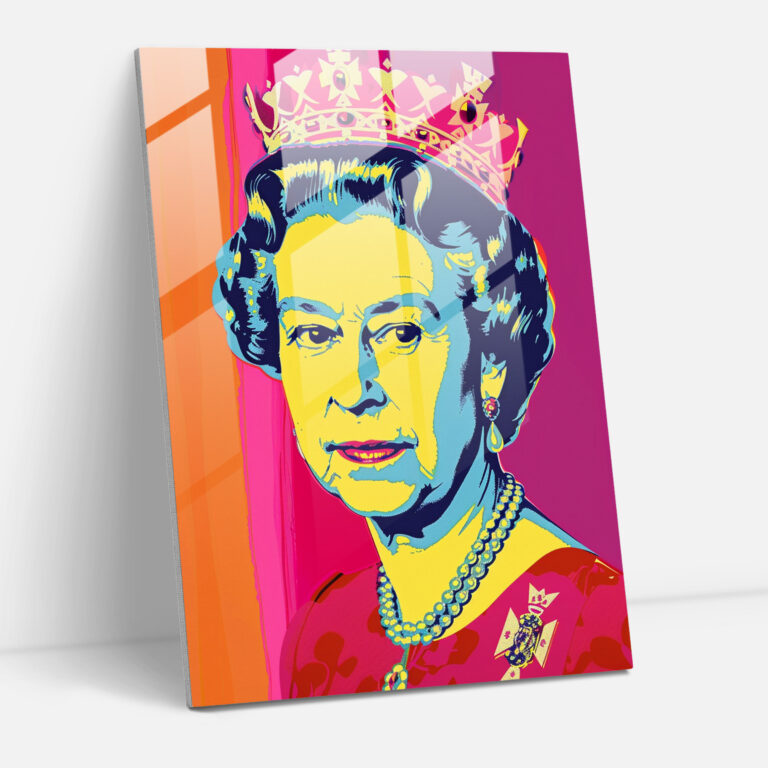 Queen Elizabeth II Cam Tablo Andy Warhol Duvar Sanatı
