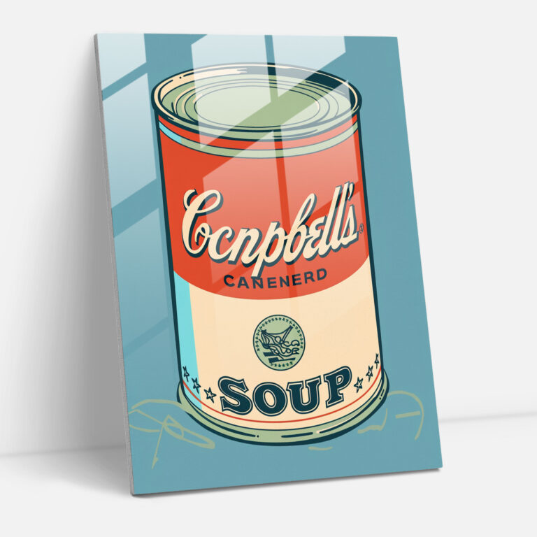 Andy Warhol Cam Sanatı Campbell's Soup Can Duvar Dekorasyonu - Modern Sanat Duvar Dekorasyonu