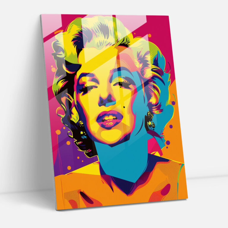 Andy Warhol Cam Tablo - Marilyn Monroe Pop Sanat - Canlı Renkler Duvar Dekorasyonu